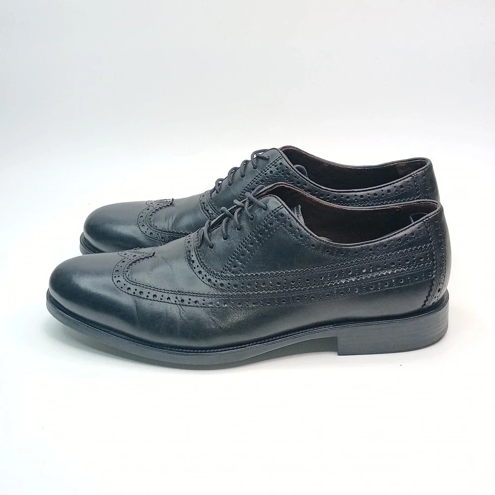 Johnston & Murphy Conard Wingtip Oxford Men Size 11.5 Black Leather 20-7545